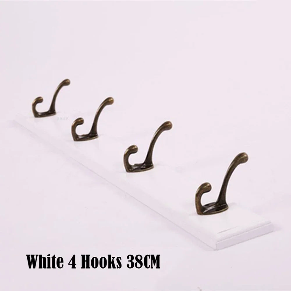 Bedroom Door Rear Solid Wood Hook Wall Hanger Hook Coat Rack Perforated Clothes Hook Closet Organizador Home Decoration