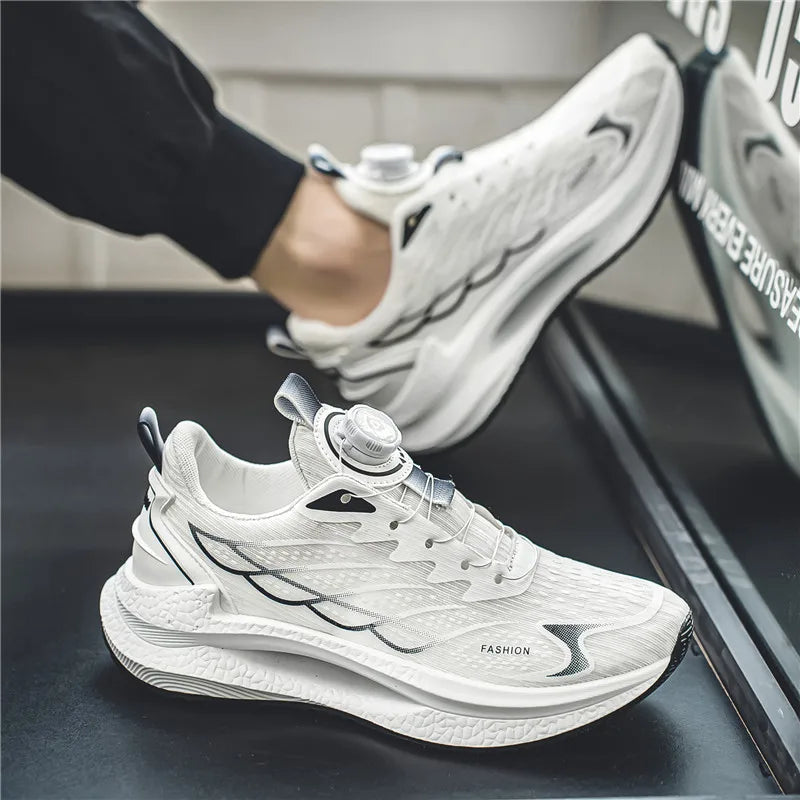 Men's White Sneakers 2025 New Arrival Fashionable Casual Shoes Durable Anti-slip Thick-soled Elevator Comfortable Breathable Eas