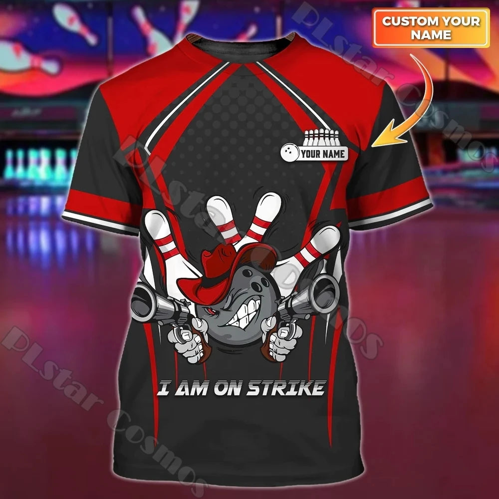 Summer Latest Mens t shirt Personalized Name Bowling Team 3D Full Printed Unisex Casual Tshirt Gift For Bowling Lovers DW206