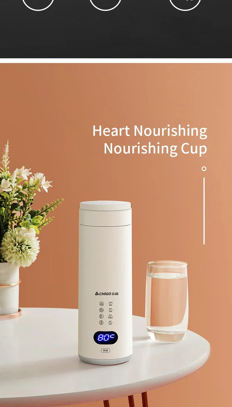 400ml Portable Smart Water Bottle Stainless Steel Thermos Temperature Display Leakproof Vacuum Flasks Coffee Cup Milk Mug