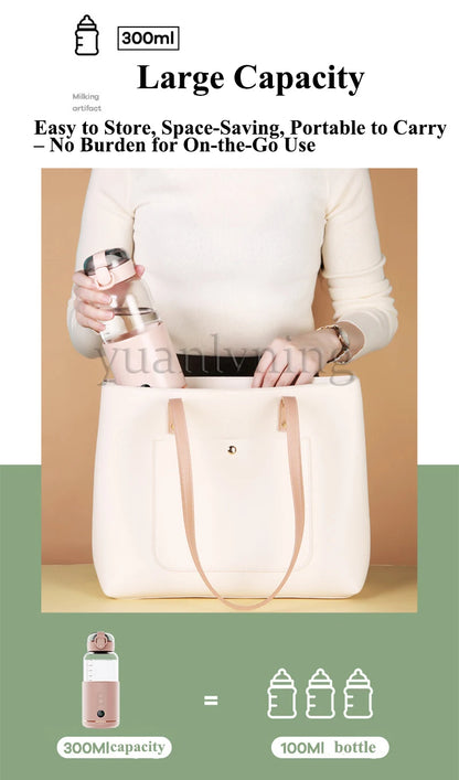 300ml Thermostatic Water Cup for Baby Smart Portable Baby Warm Bottle with Temperature Display USB Charge Wireless Heating Cup