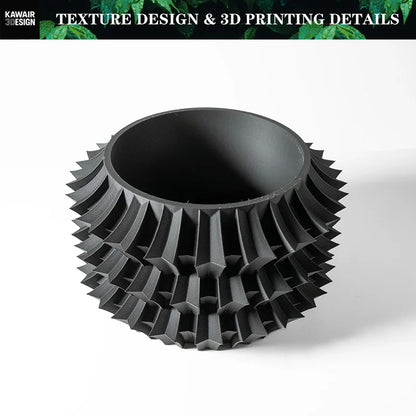 3D Printed Eco-Friendly Irregular Geometry Plant Pot Textured Lines Biodegradable maceta for Home Decoration  Sustainable Gift