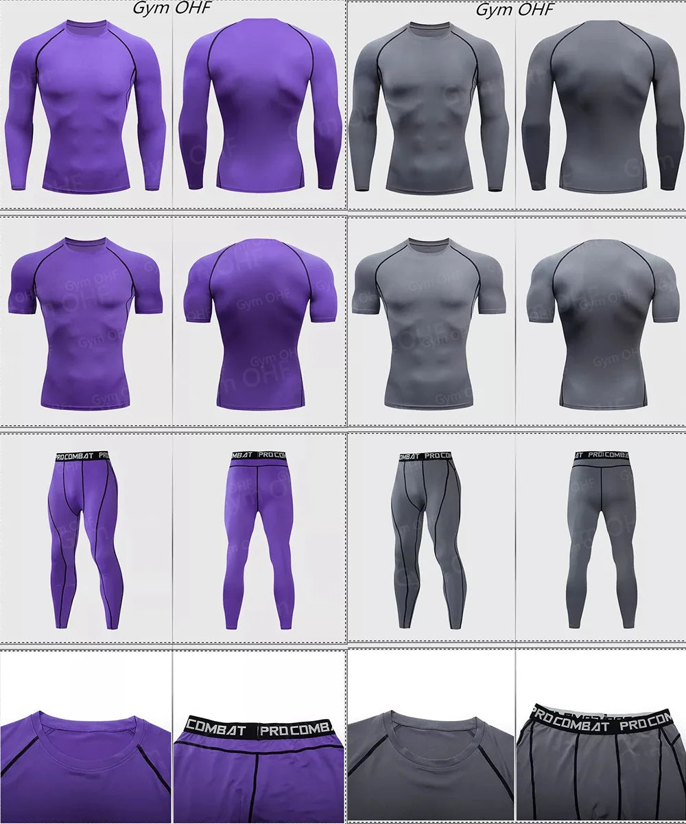 Men Bodybuilding Sports T-Shirt Quick Dry Running Shirt Long Sleeve Compression Top Gym T Shirt Men Fitness Tight Rashgad