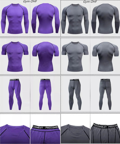 Men Bodybuilding Sports T-Shirt Quick Dry Running Shirt Long Sleeve Compression Top Gym T Shirt Men Fitness Tight Rashgad