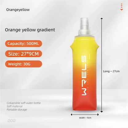 Sport Water Bottle TPU Folding Soft Flask Drink Portable Water Bottle High Flow Running Hiking Bicycle Fitness Water Bag