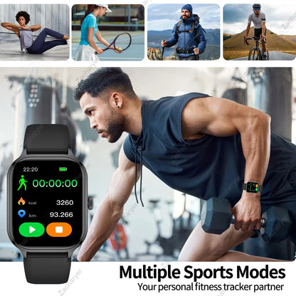 Smart watch with multiple sports modes, can make and receive calls, message reminders