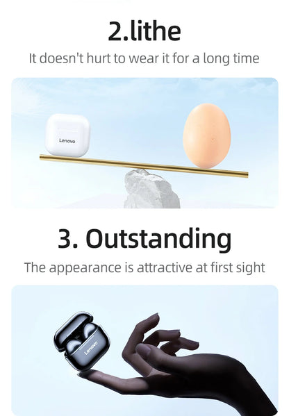 Choice Lenovo LP40 Bluetooth Earphones TWS Immersive Sound HIFI With Mic Wireless Headphones Touch Control HD Call Game Earbuds