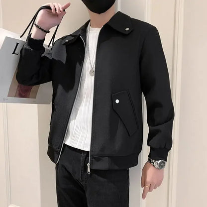 New Spring 2023 Casual Men's Jacket Trendy Lapel Blazer Korean Style Lightweight Easygoing Fashion Coat For Men