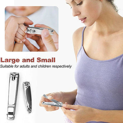Splash resistant nail clippers, stainless steel scissors for nail beauty tools, for hard nails, wide and durable knives