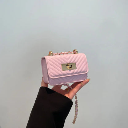 Niche Chain Strap Square Bag Luxe Shoulder Purse for Women Minimalist Crossbody Tote Textured Day-to-Night Bag Chic Sling Bag