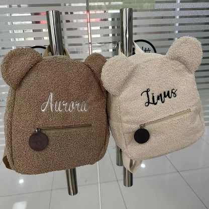 Custom Bear Backpacks Personalized Unique Name For Kids Travel Rucksacks Soft Shoulder Straps Cute Bear Shaped Shoulder Bags