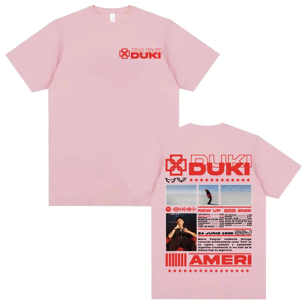 Rapper DUKI SSJ Ameri 2025 Tour Merch T Shirt Men Women Harajuku Vintage Gothic Clothes T-shirts Casual Cotton Oversized T-shirt