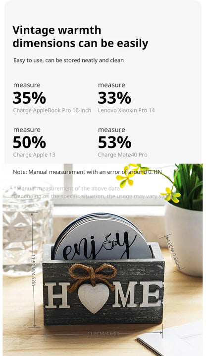 Home Love Wooden Set Lnsulated Coasters Kitchen Tableware Anti Scald And Household Use Cup Trays Decor Accessories