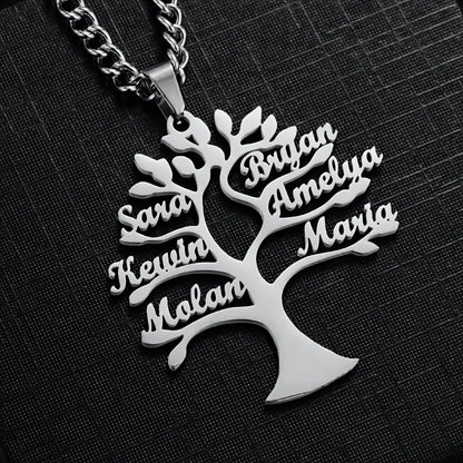 Custom Tree of Life Necklace Personalized Name Multiple Name Family Member Stainless Steel Necklace Jewelry Mother's Day Gift