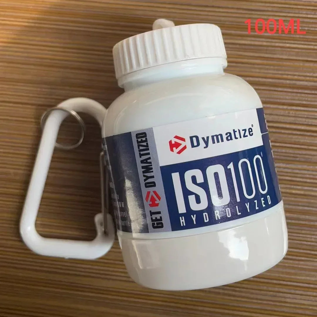 100ML Portable Protein Powder Bottle With Whey Keychain Health Funnel Medicine Box Small Water Cup Outdoor camping Container