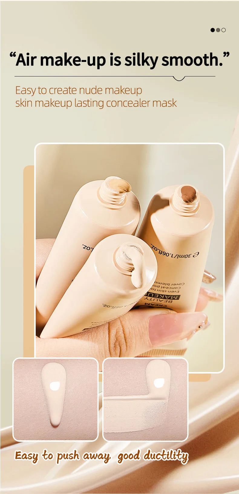 30ml Beauty BB Cream Foundation,Liquid Concealer,Long-Lasting Moisturizing Waterproof,Not Easy to Remove Makeup,Full Coverage
