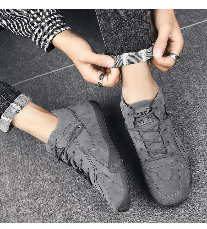 Ankle Boots For Men 2025 Spring Man Casual Sneakers Non Slip Khaki Work Mens Shoe Short Boots Loafers Lace Up Zapatillas Hombre