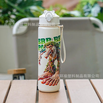 750ML Italian Brainrot Water Bottle Outdoor Drinking Cartoon Sports Cups Tung Tung Tung Sahur Tralalero Tralala Christmas Gift