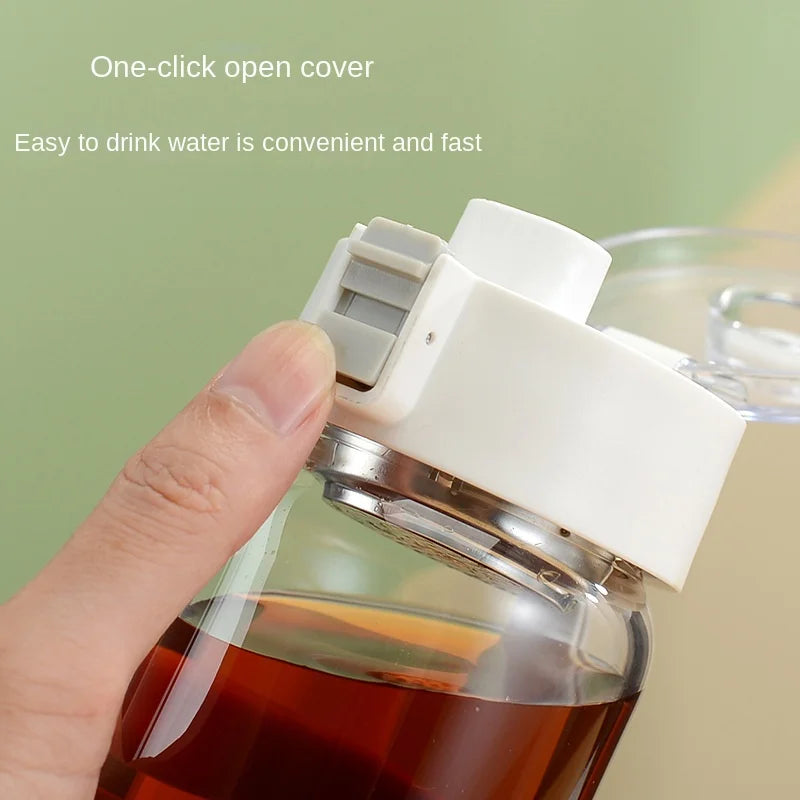 Simple Glass Water Bottle with Tea Spaced, Portable, Heat Resistant, Transparent, Summer Tumbler, Small, 350ml, 550ml