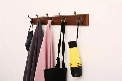 Bedroom Door Rear Solid Wood Hook Wall Hanger Hook Coat Rack Perforated Clothes Hook Closet Organizador Home Decoration