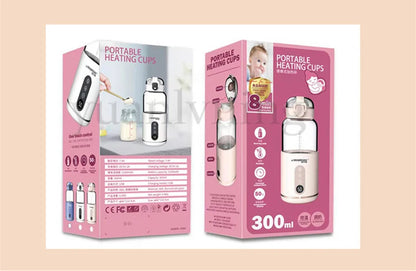 300ml Thermostatic Water Cup for Baby Smart Portable Baby Warm Bottle with Temperature Display USB Charge Wireless Heating Cup