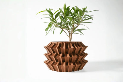 3D Printed Eco-Friendly Irregular Geometry Plant Pot Textured Lines Biodegradable maceta for Home Decoration  Sustainable Gift