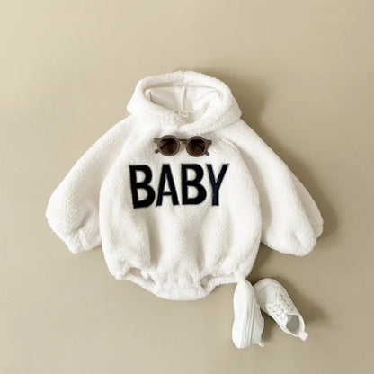 Baby Boy Clothes Newborns Fashion Hooded Romper Autumn Winter Toddler Girls Smooth Warm Sweater Tops Pants  BodySuit 0-18 Months