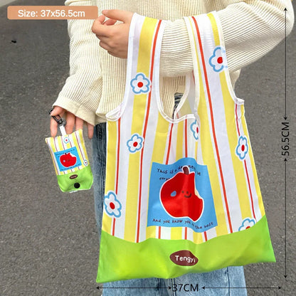 Supermarket Eco-Friendly Bag Cute Shopping Bag Large Capacity Foldable and Easy To Carry Bag Together