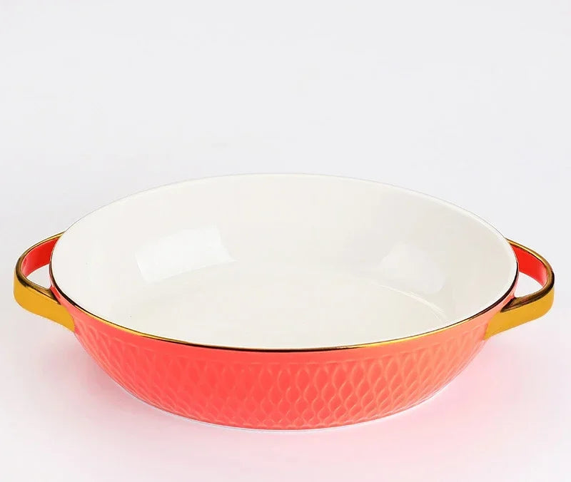 Baking Tray, Rectangle Oval, Ceramic Glaze, Baking Pan, Barbecue Salad Plate, Oven Kitchen Ware