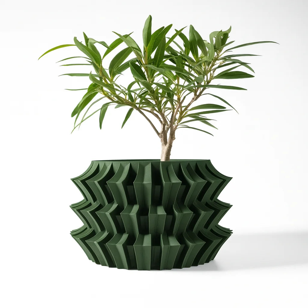 3D Printed Eco-Friendly Irregular Geometry Plant Pot Textured Lines Biodegradable maceta for Home Decoration  Sustainable Gift