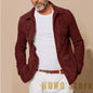 Vintage Brown Suede Men's Suit Hunting Jacket Single Breasted Slim Fashion Design Casual Outdoor Jacket Lapel
