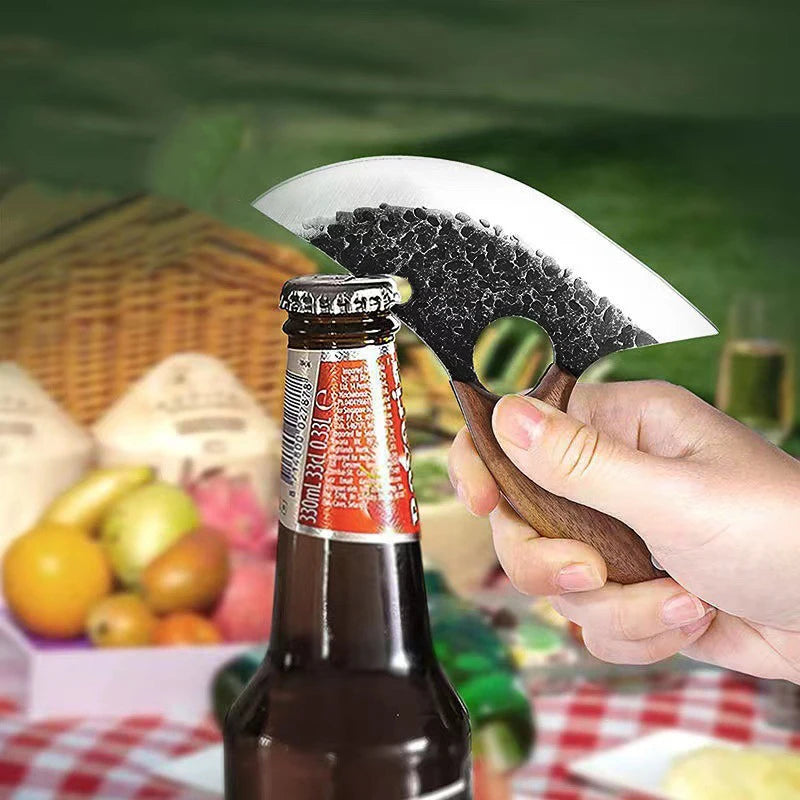 Utility Knife Cleaver Meat Fruit Vegetables Boning Knife Wood Handle Can Open Bottle Barbecue Kitchen Knives Chef Cooking Tools