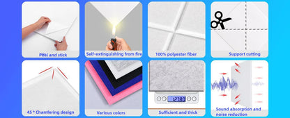 Eco-Friendly Polyester Fiber Acoustic Panels & Felt Soundproof Tiles for Kindergarten/Office/School, Noise Reduction Wall Decor