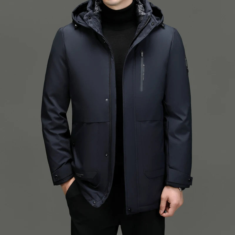 Top Grade Thicken Fashion Casual Outerwear Winter Designer Hooded Parka Coat Warm Mens Newest Jacket Windbreaker Mens Clothes