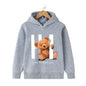Autumn Winter Children Hoodies Kawaii Hi Teddy Bear Print Girls Boys Baby Clothes Casual Fashion Kids Sweatshirt Pullovers Tops