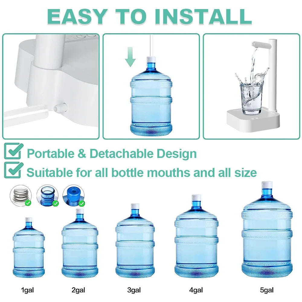 Desktop Water Bottle Dispenser Automatic Smart Electric Water Dispensers Rechargeable Portable Water Pump Bottle Barrel