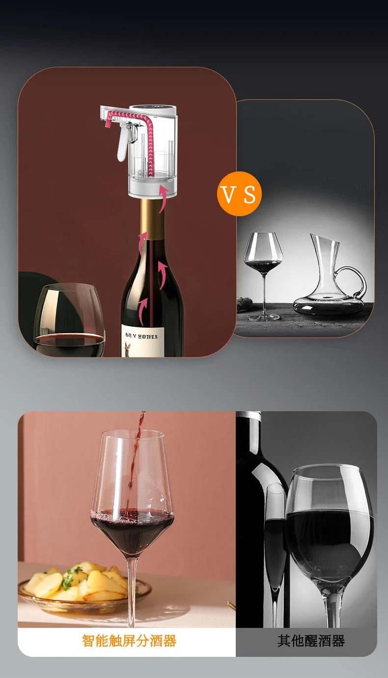 Smart Digital Wine Dispenser for Home Bar & Electric Aerator, Hands-Free Sensor for Wine, Whiskey, Spirits - Ideal Gift