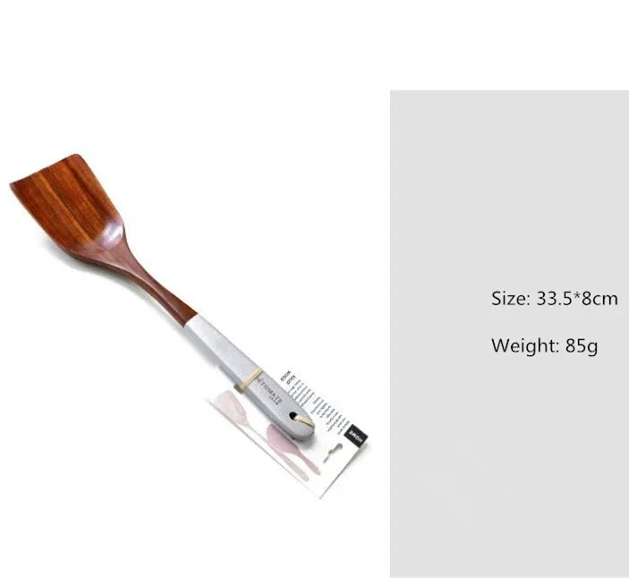 Solid Wood Cooking Tool Set Eco-friendly Teak Spatula Rice Scoop Environmental Protection Tableware Household ковшик кухонный