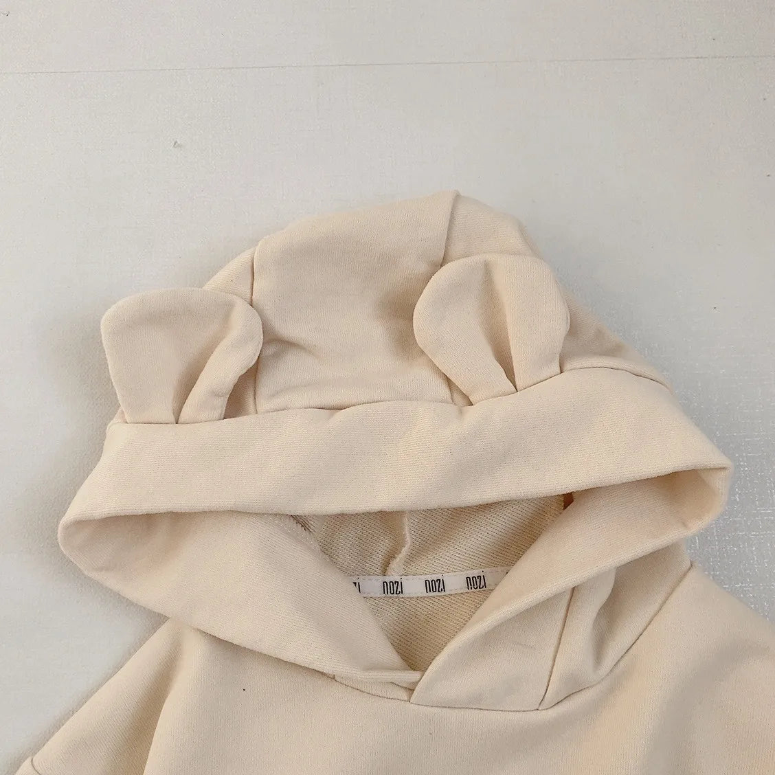 2023 Spring New Baby Boy Bear Hooded Sweatshirt Toddler Girls Cotton Clothes Embroidery Tops Kids Hoodies Outwear