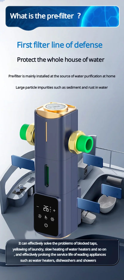 BORVA 8000L/H Smart Home Central Bionic Water Purification Pre-Filter with Automatic Timed Self-Cleaning and High Flow Rate