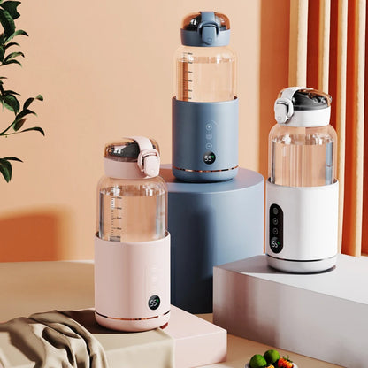 300ml Thermostatic Water Cup for Baby Smart Portable Baby Warm Bottle with Temperature Display USB Charge Wireless Heating Cup