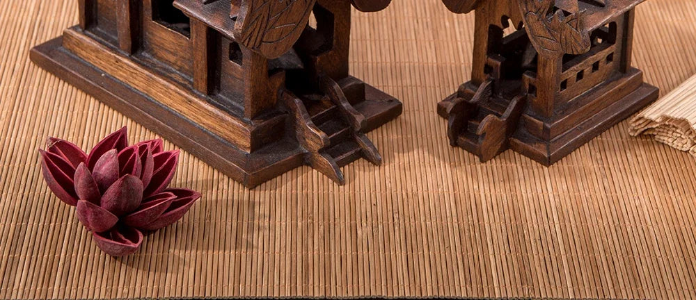 Eco-Friendly Solid Wood Carved House Ornament, Pure Handmade, Living Room, Bedroom Decor, Insect Proof Wood Wax Oil Finished