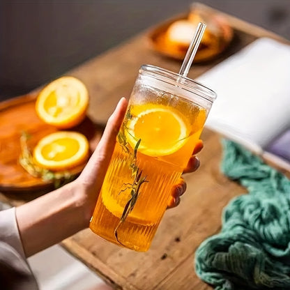 2pcs, 22.2oz Glass Cups with Lids and Straws - Perfect for Iced Coffee, Smoothies, and Travel - Reusable and Eco-Friendly - Ideal Gift for Women