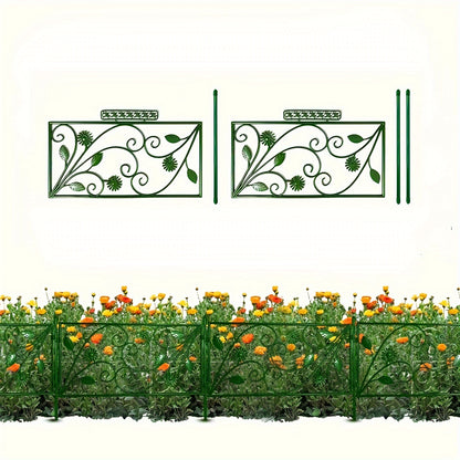 "Versatile Landscaping" Rustproof Decorative Garden Fence Border - No-Dig, Easy Install Flower Edging For Patio & Yard, Eco-Friendly Pp Material, Animal Barrier Included