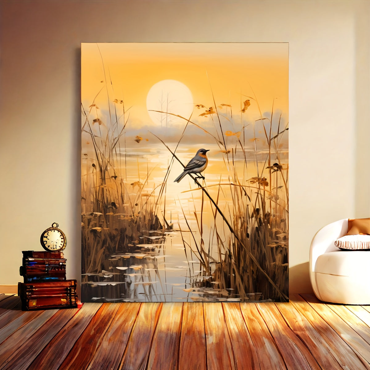 Diy Paint By Numbers Kit - Scenic Wetlands & Reeds | 19.7X15.7" Canvas | Eco-Friendly Acrylic Paints & Brushes Included (Frame Not Included)
