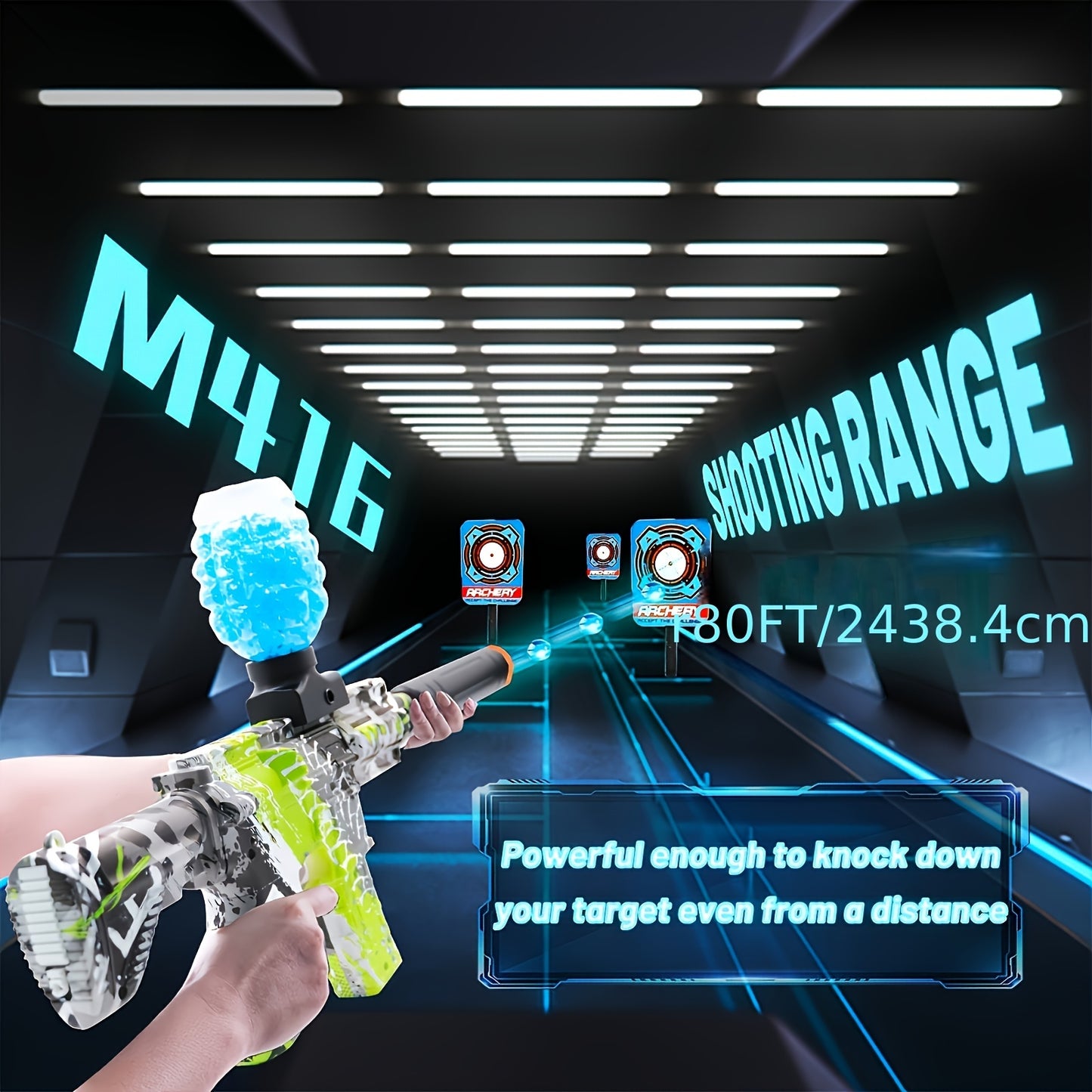 M416-Red Electric Blaster Gun Toys, Eco-Friendly Splatter Ball Blaster With Rechargeable Battery, without Water Beads