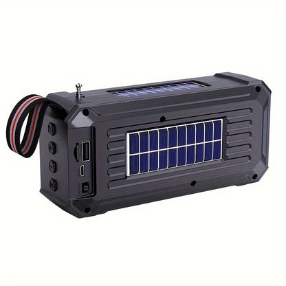 Solar Powered Wireless Speaker - Versatile and All-in-One with Easy USB Connectivity, Supports TF Card Playback, Built-in FM Radio, Eco-Friendly Solar Powered Charging, Cordless and Portable - Ideal for Camping, Hiking, Outdo