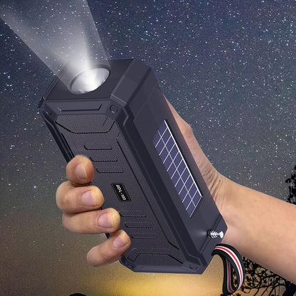 Solar Powered Wireless Speaker - Versatile and All-in-One with Easy USB Connectivity, Supports TF Card Playback, Built-in FM Radio, Eco-Friendly Solar Powered Charging, Cordless and Portable - Ideal for Camping, Hiking, Outdo