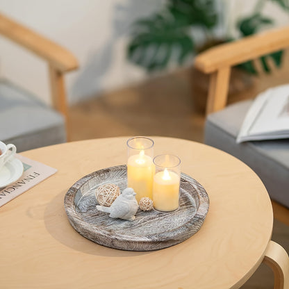 Rustic Wooden Tray Centerpiece for Special Occasions - Ideal for Wedding, Bridal Shower, Birthday, Housewarming & Retirement Decorations - Versatile Manufactured Wood Platter for Christmas, Halloween, Easter, Hanukkah & Thank