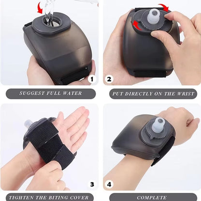 Portable Wrist Water Bottle for Outdoor Running Adjustable Cycling Sports Water Cup Mountain Climbing Marathon Fitness Hydration